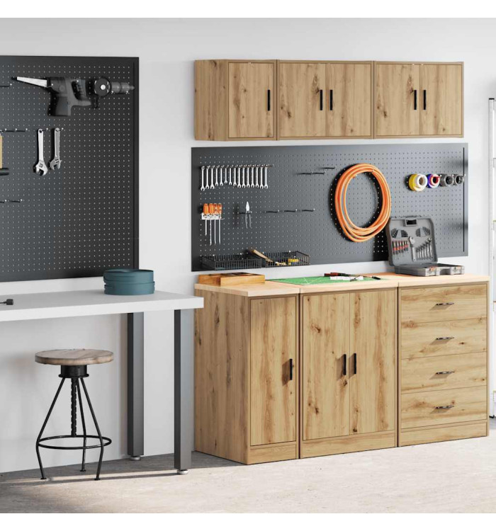 Armoires garage 2 pcs chêne artisanal bois d'ingénierie | Mobilier & Déco
