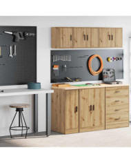 Armoires garage 2 pcs chêne artisanal bois d'ingénierie | Mobilier & Déco