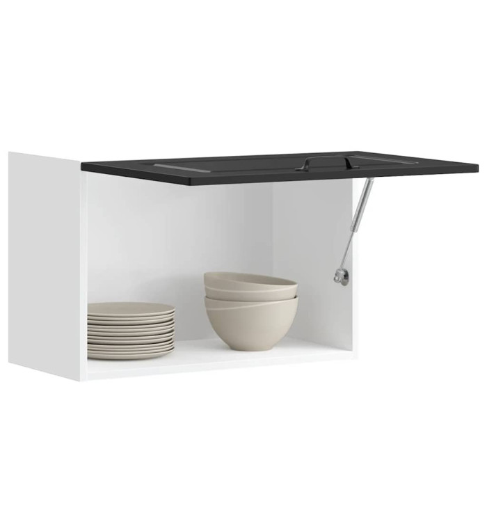 Armoire murale de cuisine Kalmar noir bois d'ingénierie | Mobilier & Déco
