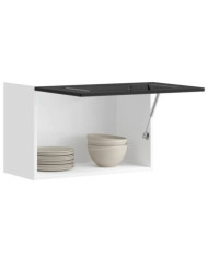 Armoire murale de cuisine Kalmar noir bois d'ingénierie | Mobilier & Déco