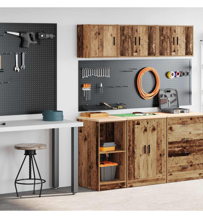 Armoires de garage 2 pcs vieux bois bois d'ingénierie | Mobilier & Déco