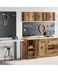 Armoires de garage 2 pcs vieux bois bois d'ingénierie | Mobilier & Déco
