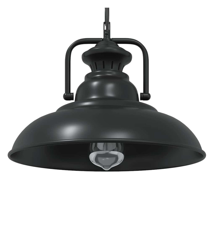 Lampe suspendue E27 noir Ø 31 cm fer | Mobilier & Déco