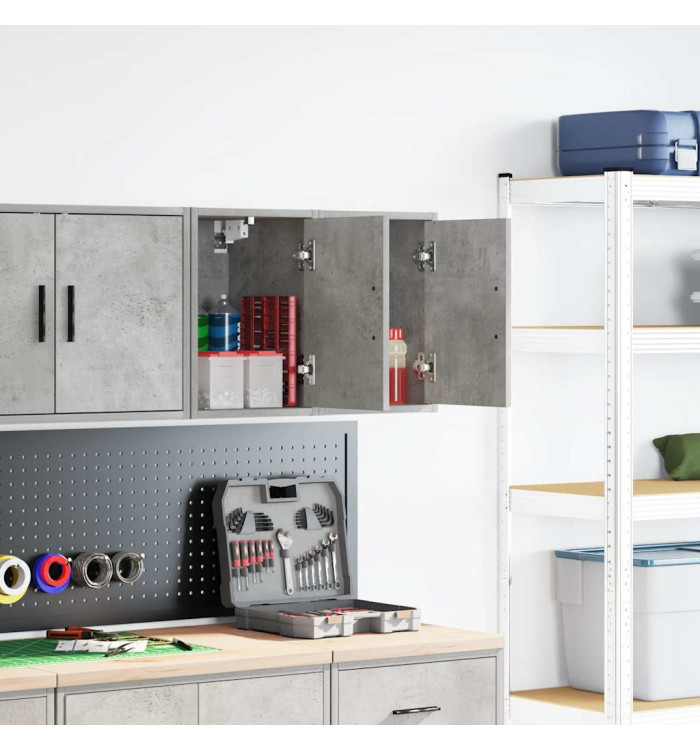 Armoires murales de garage 2 pcs gris béton bois d'ingénierie | Mobilier & Déco
