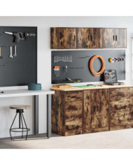 Armoires de garage 2 pcs chêne fumé bois d'ingénierie | Mobilier & Déco