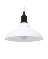 Lampe suspendue réglable hauteur E27 blanc brillant Ø31cm métal | Mobilier & Déco