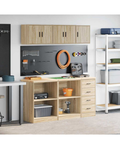 Armoires de garage 6 pcs chêne sonoma bois d'ingénierie | Mobilier & Déco