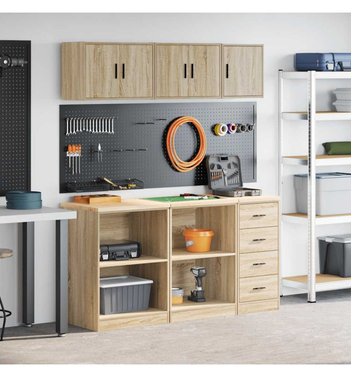 Armoires de garage 6 pcs chêne sonoma bois d'ingénierie | Mobilier & Déco