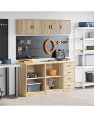 Armoires de garage 6 pcs chêne sonoma bois d'ingénierie | Mobilier & Déco