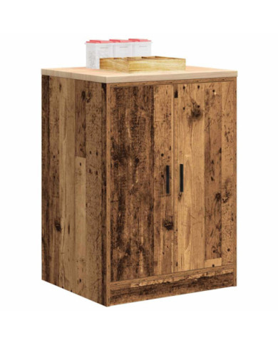 Armoire de rangement de garage vieux bois 60x51x85 cm bois pin | Mobilier & Déco