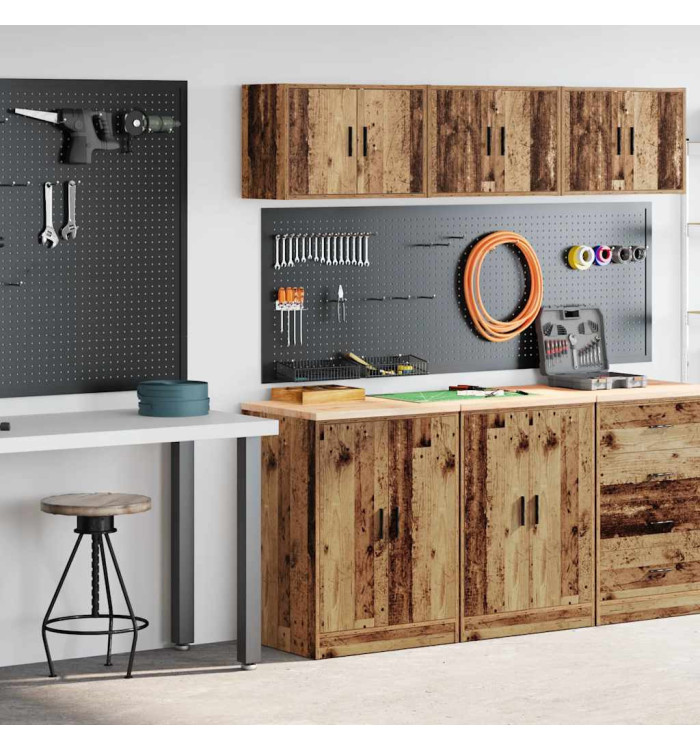 Armoires de garage 2 pcs vieux bois bois d'ingénierie | Mobilier & Déco