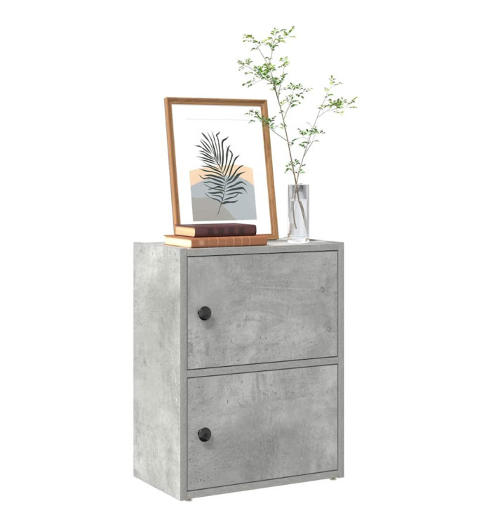 Bibliothèque gris béton 40x24x52 cm bois d'ingénierie | Mobilier & Déco