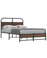 Cadre de lit sans matelas 140x200 cm chêne marron | Mobilier & Déco