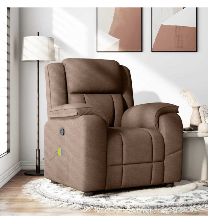Fauteuil de massage inclinable Marron Tissu | Mobilier & Déco