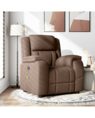 Fauteuil de massage inclinable Marron Tissu | Mobilier & Déco
