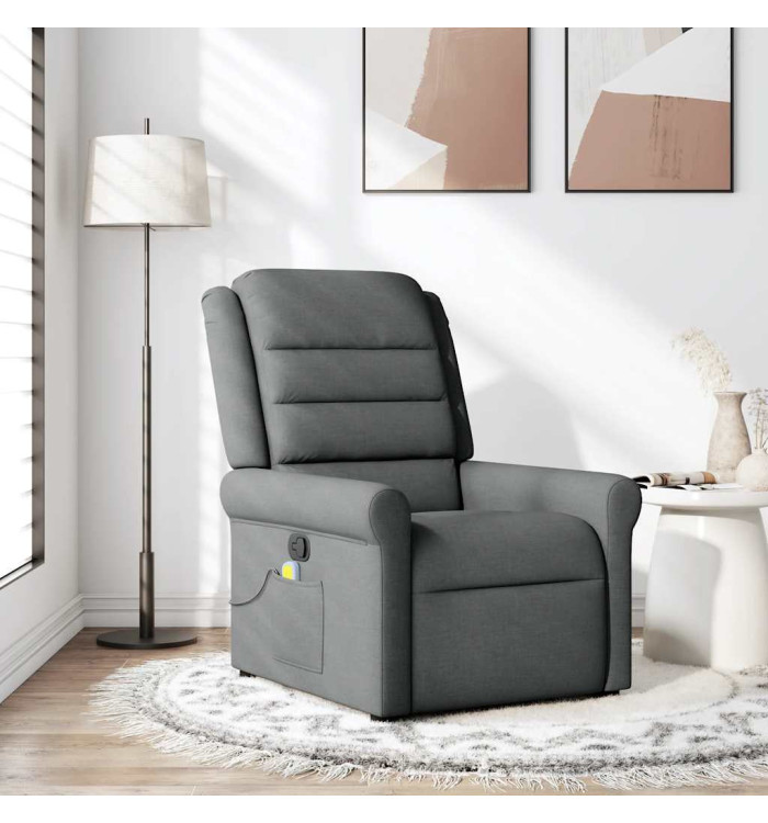 Fauteuil de massage inclinable Gris foncé Tissu | Mobilier & Déco