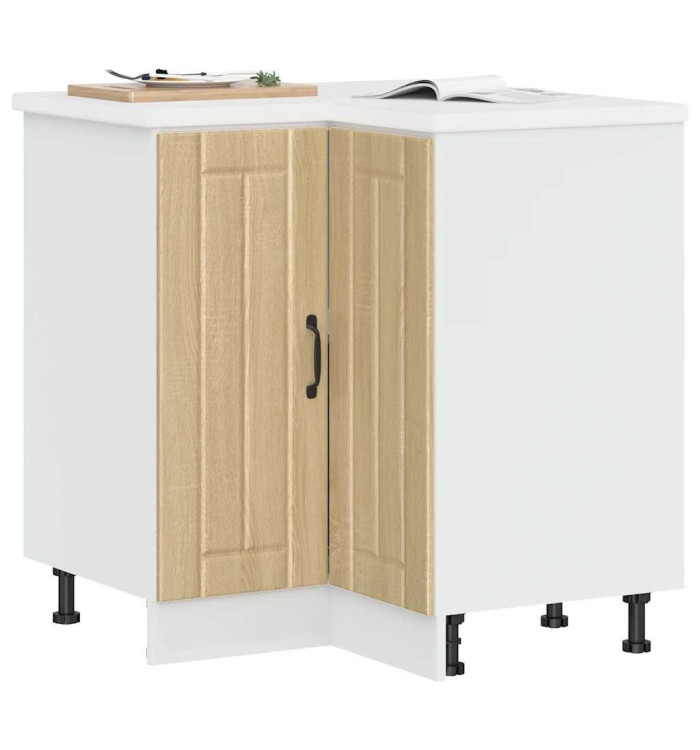 Armoire d'angle de cuisine Lucca chêne sonoma bois d'ingénierie | Mobilier & Déco