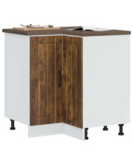 Armoire d'angle de cuisine Lucca chêne fumé bois d'ingénierie | Mobilier & Déco