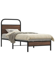 Cadre de lit sans matelas 80x200cm chêne marron bois ingénierie | Mobilier & Déco