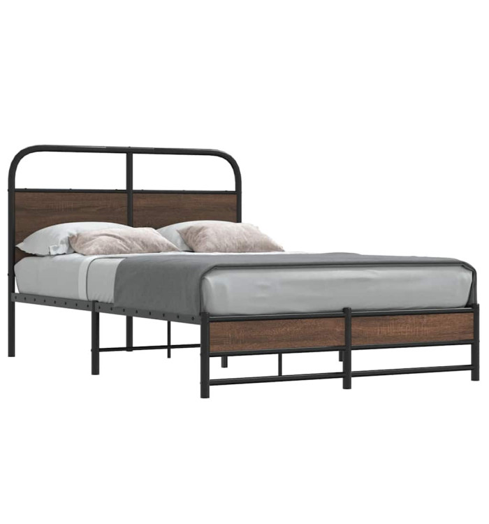 Cadre de lit sans matelas 135x190 cm chêne marron | Mobilier & Déco