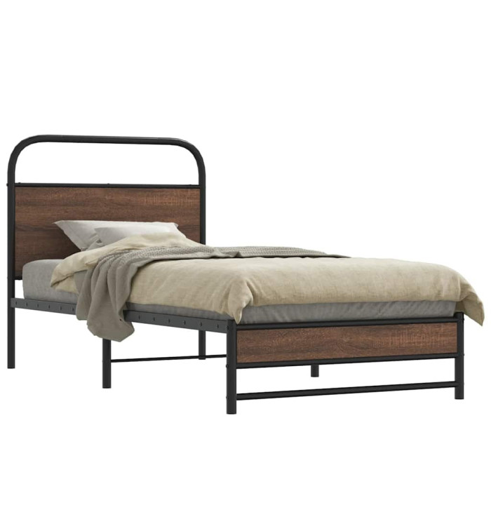Cadre de lit sans matelas 100x190 cm chêne marron | Mobilier & Déco