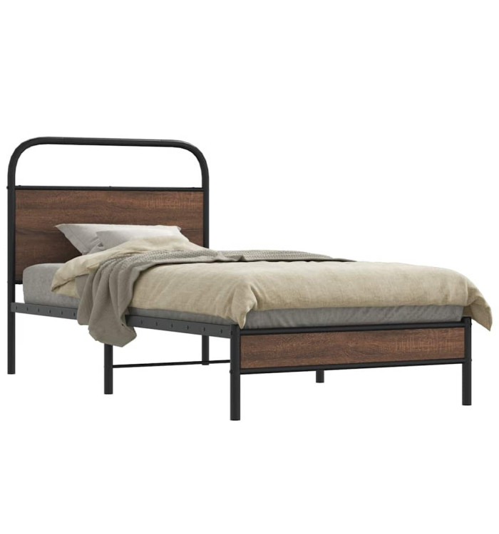 Cadre de lit sans matelas 107x203 cm chêne marron | Mobilier & Déco