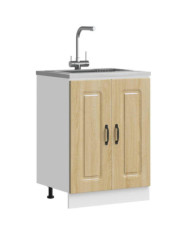 Meuble bas pour évier Kalmar chêne sonoma bois d'ingénierie | Mobilier & Déco