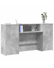 Bureau de réception gris béton 200x50x103,5cm bois d'ingénierie | Mobilier & Déco