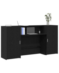 Bureau de réception chêne noir 200x50x103,5cm bois d'ingénierie | Mobilier & Déco