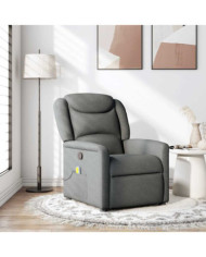 Fauteuil de massage inclinable Gris foncé Tissu | Mobilier & Déco