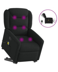 Fauteuil inclinable de massage électrique Noir Tissu | Mobilier & Déco