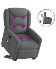 Fauteuil de massage inclinable Gris foncé Tissu | Mobilier & Déco