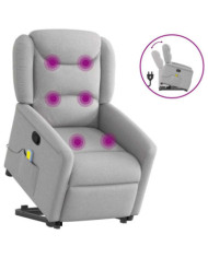 Fauteuil de massage inclinable gris nuage tissu | Mobilier & Déco