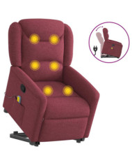 Fauteuil inclinable de massage Rouge bordeaux Tissu | Mobilier & Déco