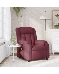 Fauteuil de massage inclinable Rouge bordeaux Tissu | Mobilier & Déco