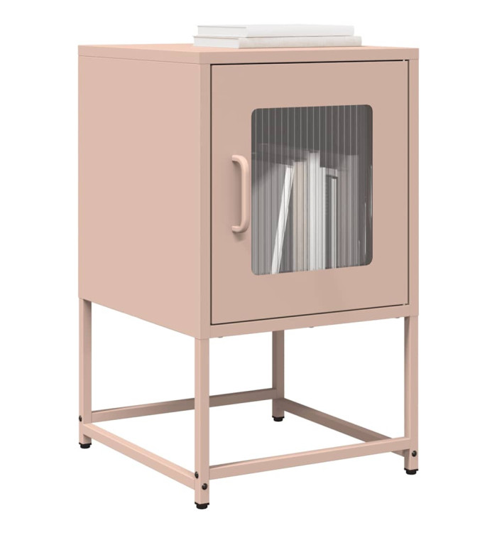 Table de chevet rose 36x39x60,5 cm acier laminé à froid | Mobilier & Déco