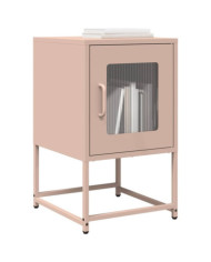 Table de chevet rose 36x39x60,5 cm acier laminé à froid | Mobilier & Déco