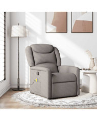 Fauteuil de massage inclinable Taupe Tissu | Mobilier & Déco