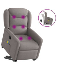 Fauteuil inclinable de massage Taupe Tissu | Mobilier & Déco