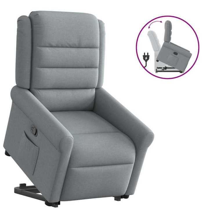 Fauteuil inclinable Gris clair Tissu | Mobilier & Déco