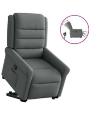 Fauteuil inclinable électrique gris foncé tissu | Mobilier & Déco