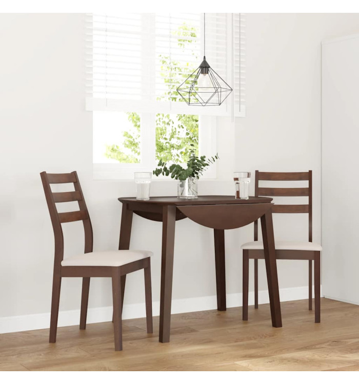 Chaises à manger coussins 2 pcs marron bois massif caoutchouc | Mobilier & Déco