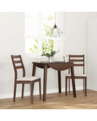 Chaises à manger coussins 2 pcs marron bois massif caoutchouc | Mobilier & Déco