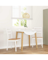 Chaises à manger 2 pcs blanc bois massif caoutchouc | Mobilier & Déco
