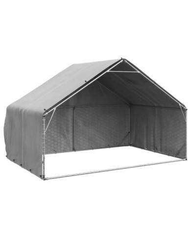 Chenil d'extérieur pour chiens housse 3x2x1,9 m acier galvanisé | Mobilier & Déco