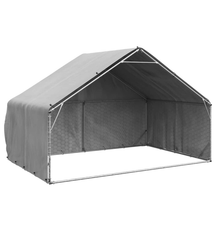 Chenil d'extérieur pour chiens housse 3x2x1,9 m acier galvanisé | Mobilier & Déco