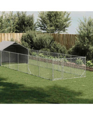 Niche d'extérieur pour chien enclos 8x2x1,5 m acier galvanisé | Mobilier & Déco