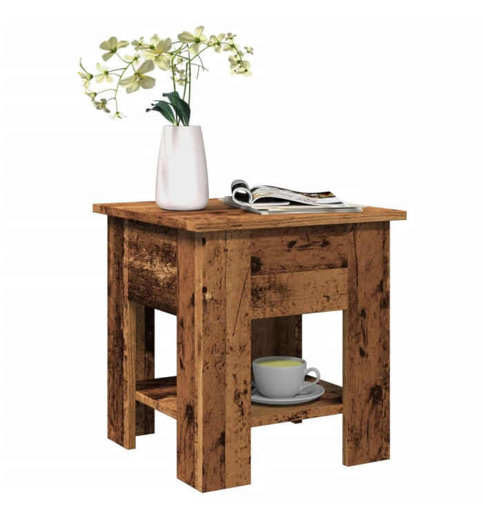 Table basse vieux bois 40x40x42 cm bois d'ingénierie | Mobilier & Déco