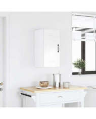 Armoire murale de cuisine Kalmar blanc brillant bois ingénierie | Mobilier & Déco