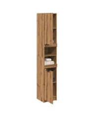 Armoire de bain chêne artisanal 32x34x188,5cm bois d'ingénierie | Mobilier & Déco